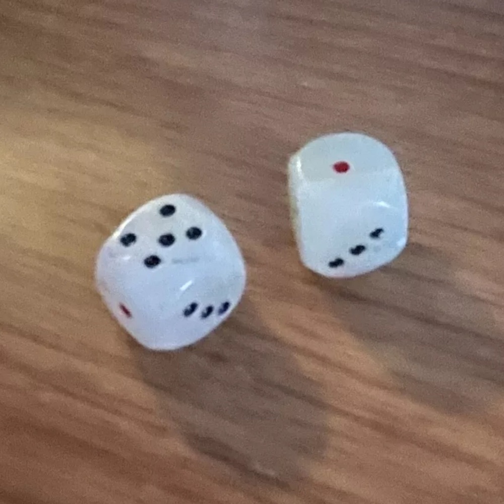 Handcrafted Pair (2) Marbled White Onyx Dice